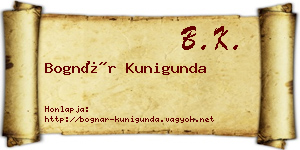 Bognár Kunigunda névjegykártya