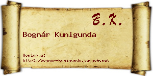 Bognár Kunigunda névjegykártya