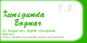 kunigunda bognar business card